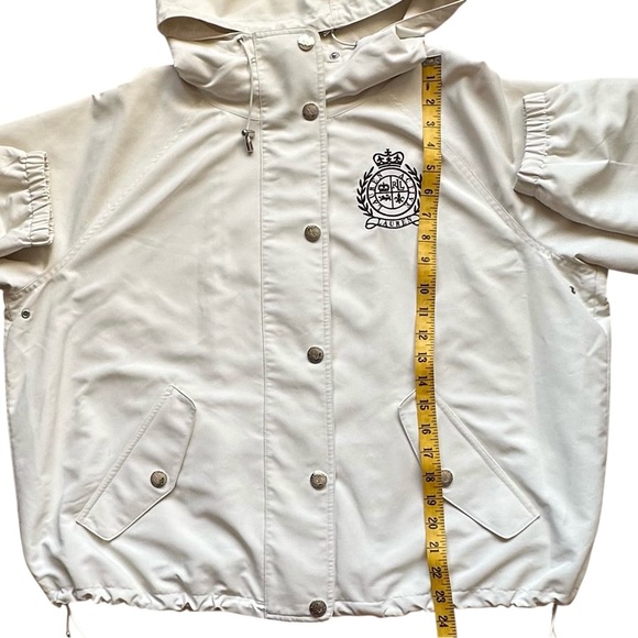 Lauren Active Ralph Lauren Cream Crest Hooded Windbreaker - XL - Y2K Old Money - Picture 12 of 13